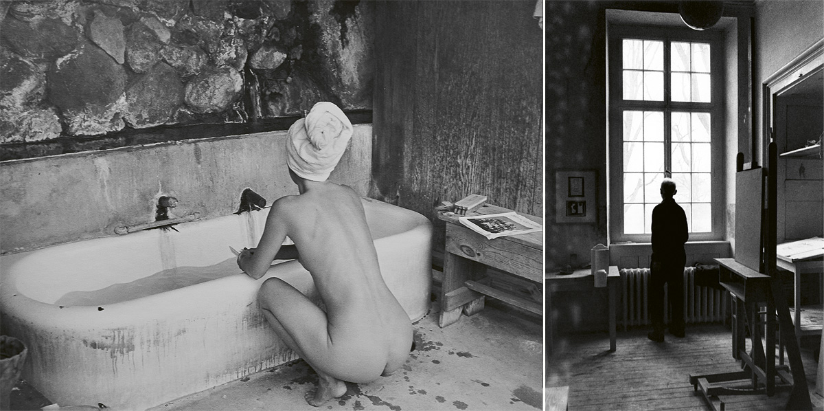 Foto: links: Schwefelbad, Big Sur, Kalifornien 1949 © Ellen Auerbach / rechts: Fritz Klemm 1968 © Barbara Klemm